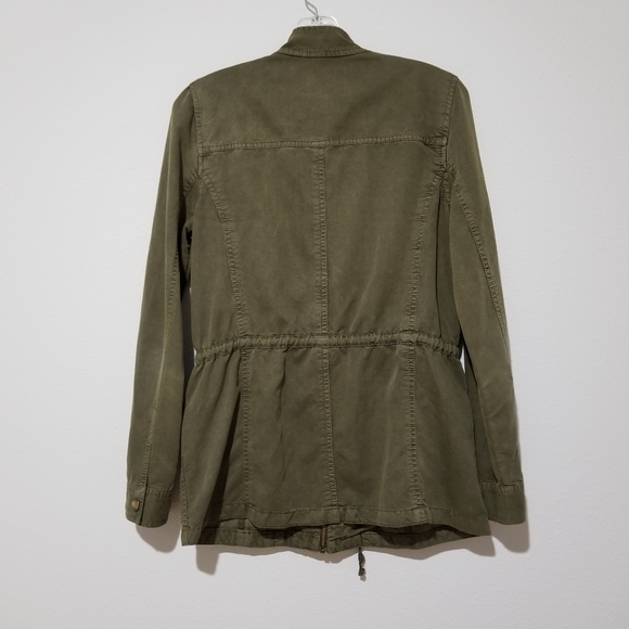 🌸 Hinge Seattle Olive Green Utility Military Jacket Size Small - Picture 10 of 11